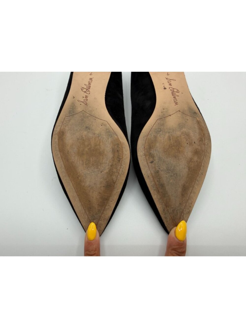 Sam Edelman Rosalie Suede Pointed Ballet Flats Black Women Size 7M Chic Classic - Picture 13 of 14